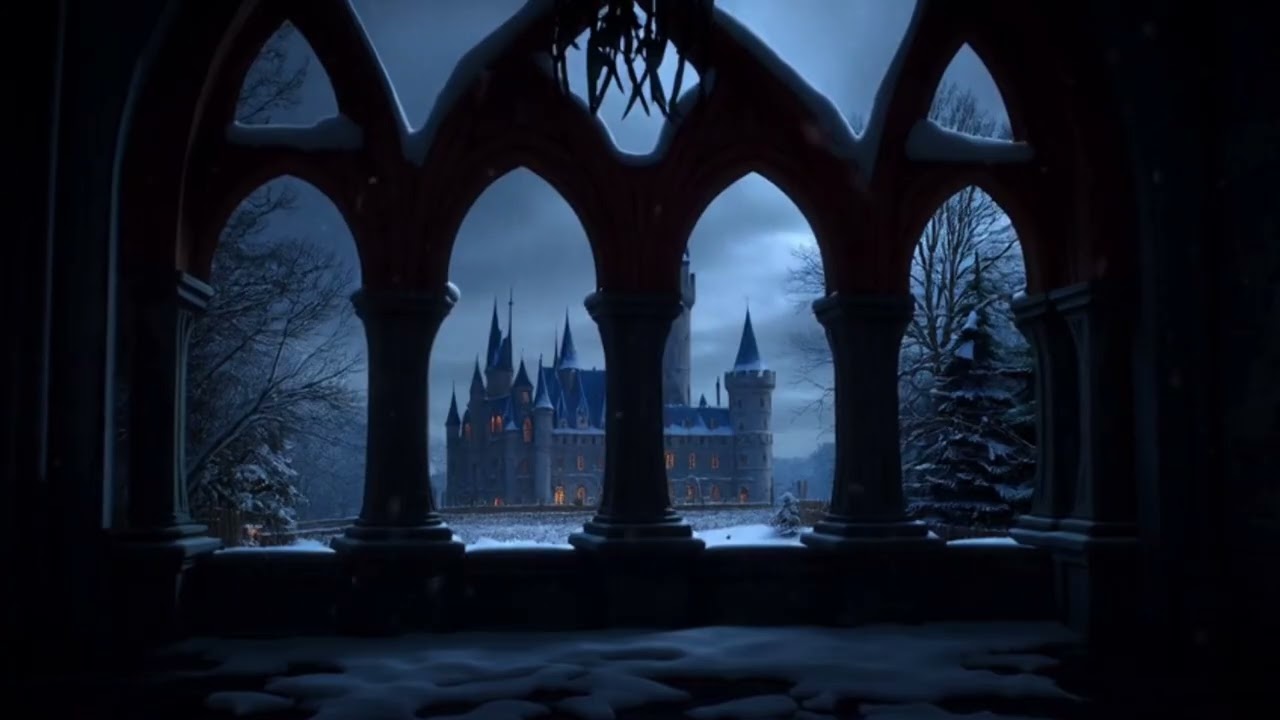 4K Harry Potter Winter Window View -Hogwarts Snow Ambience for Study and Sleep @framicwindowviews 