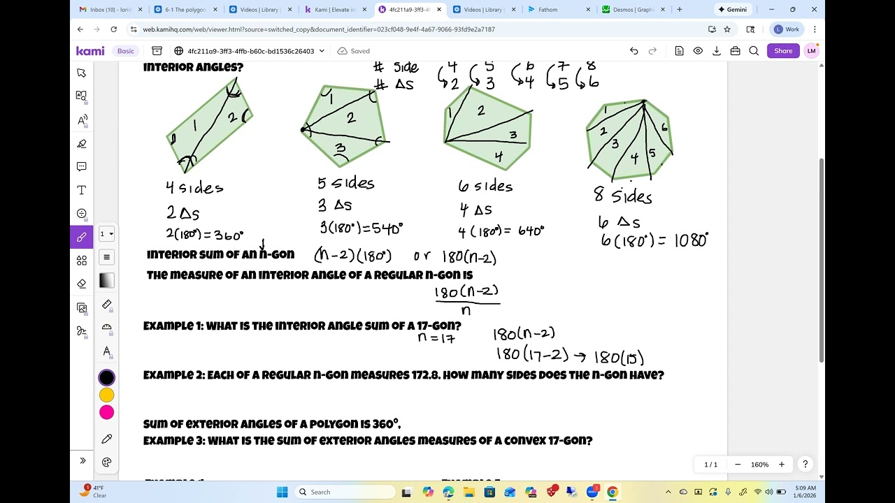6-1 Understanding the Polygon Angle Sum Theorem