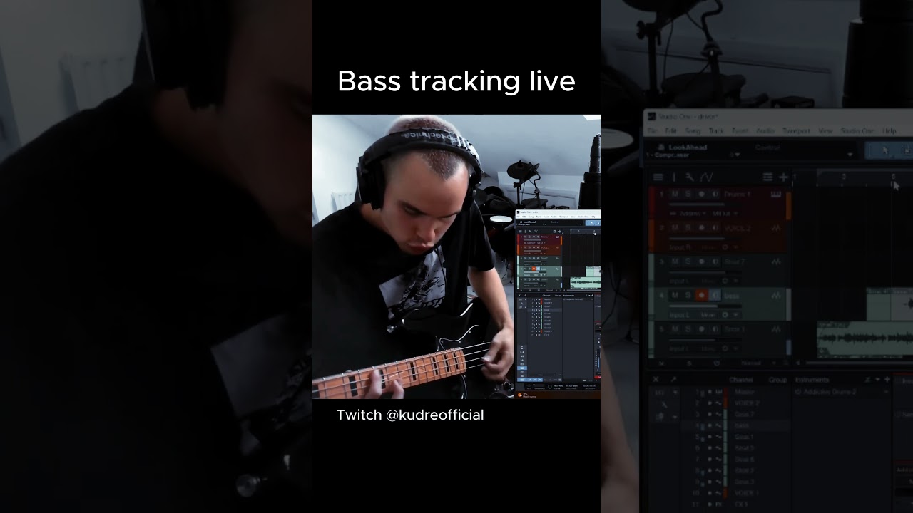 Bass tracking live on twitch is harder than it seems :/ #rock #twitch #musicproduction #bass