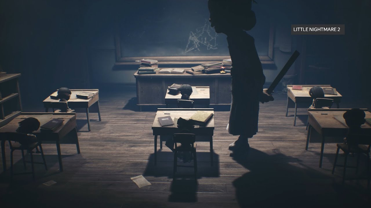 Прохождение Little Nightmares II #2. Проникли в школу и отбивались от учеников.