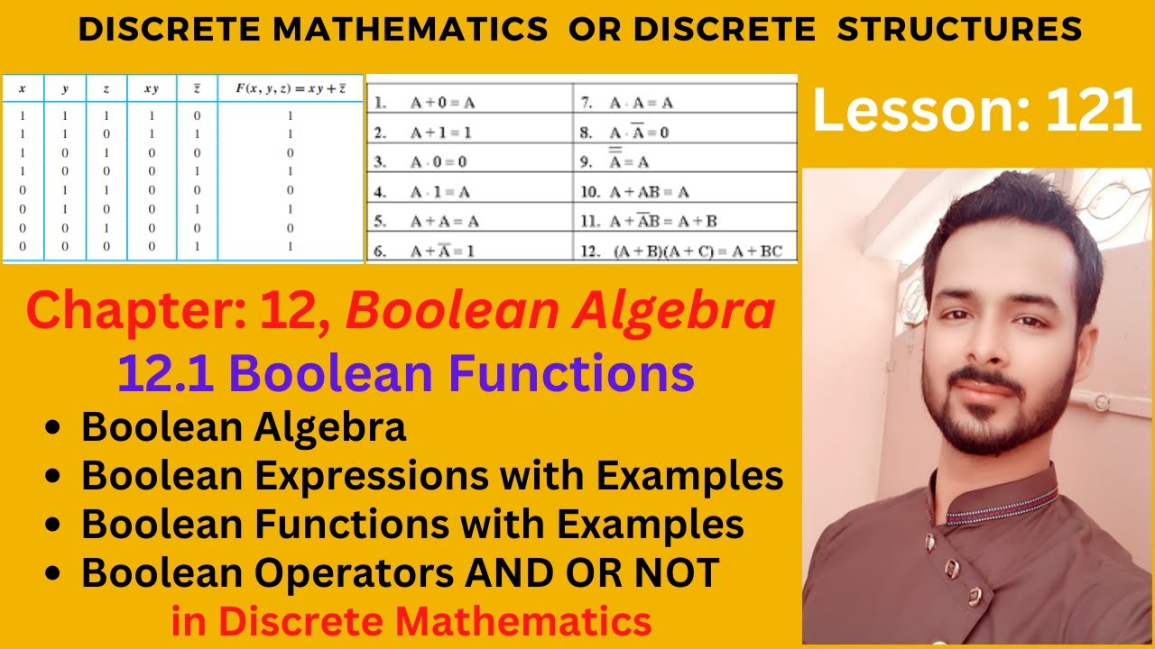 Lesson 121: Boolean Algebra | Boolean Expressions | Boolean Functions in Discrete Mathematics