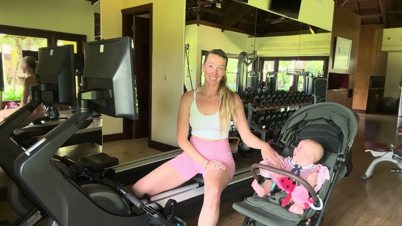 15min steady long intervals cardio row: Mommy & Me