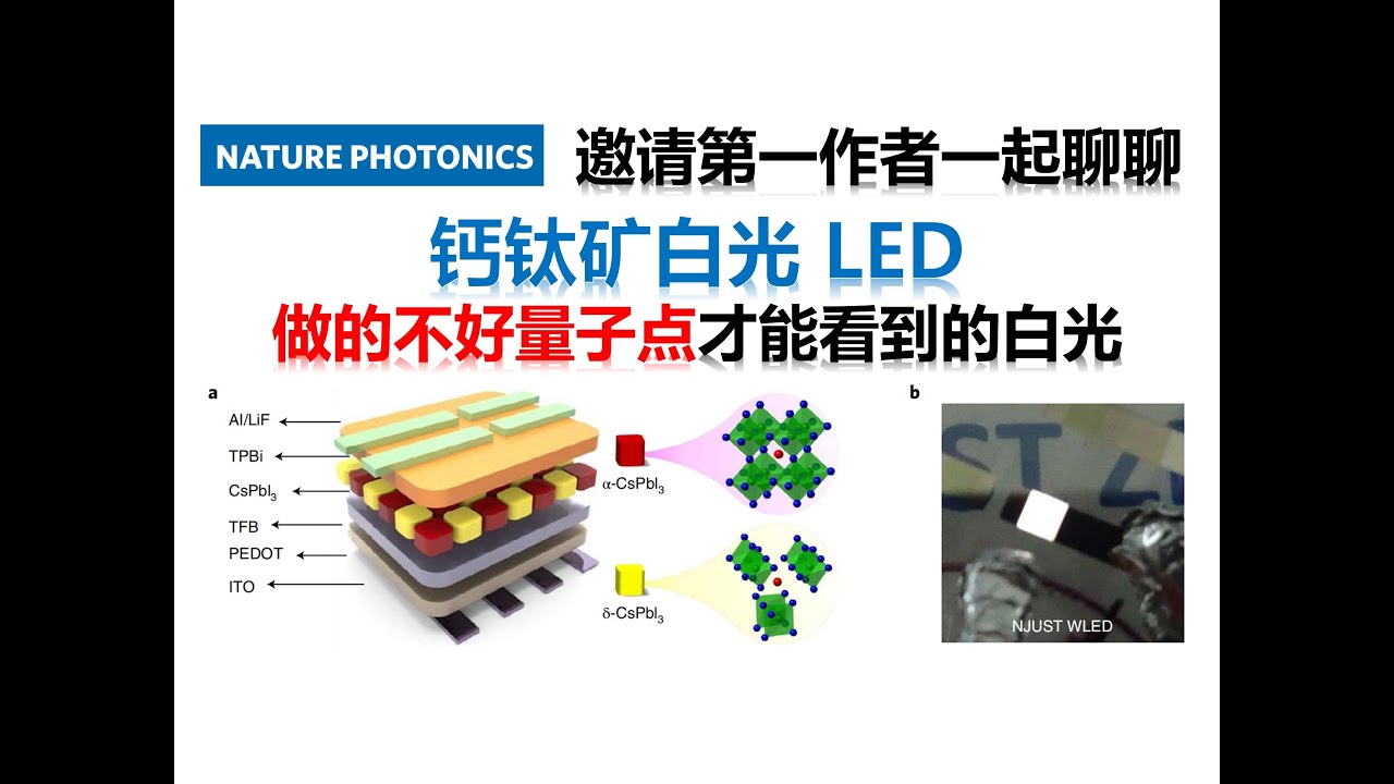 钙钛矿量子点白光LED，和第一作者一起聊聊【Nature Photonics】