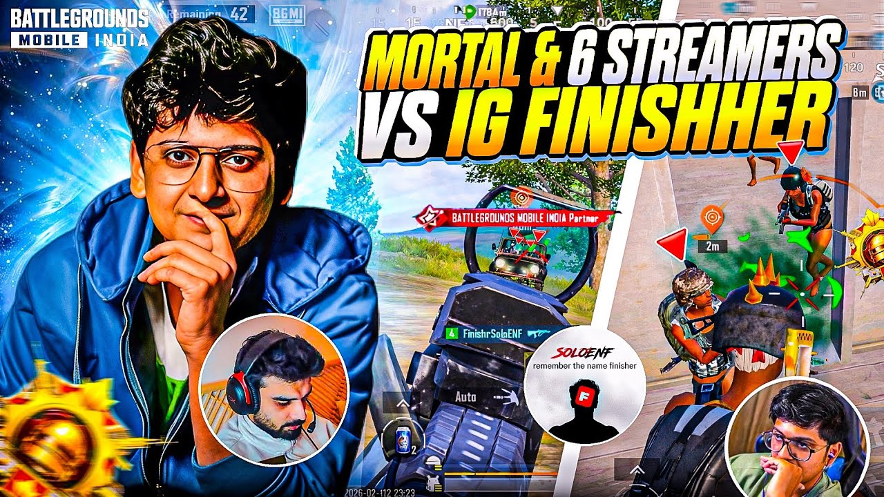 MORTAL & 6 STREAMER VS IG FINISHHER ‼️ STREAMERS SHOCKED 😳 | BGMI 120 FPS | IQOO NEO 10 