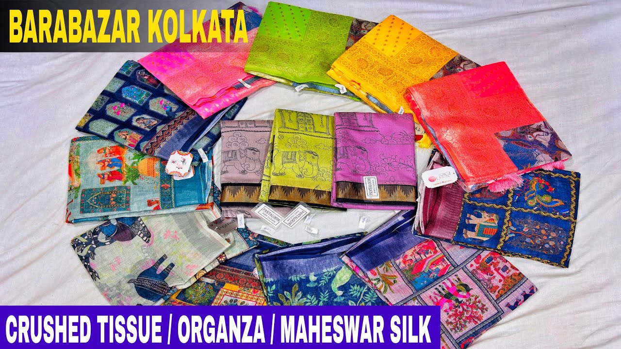 Crushed Tissue | Cotton Ghicha | Maheswari Silk | Kota Silk | Linen | Organza Saree