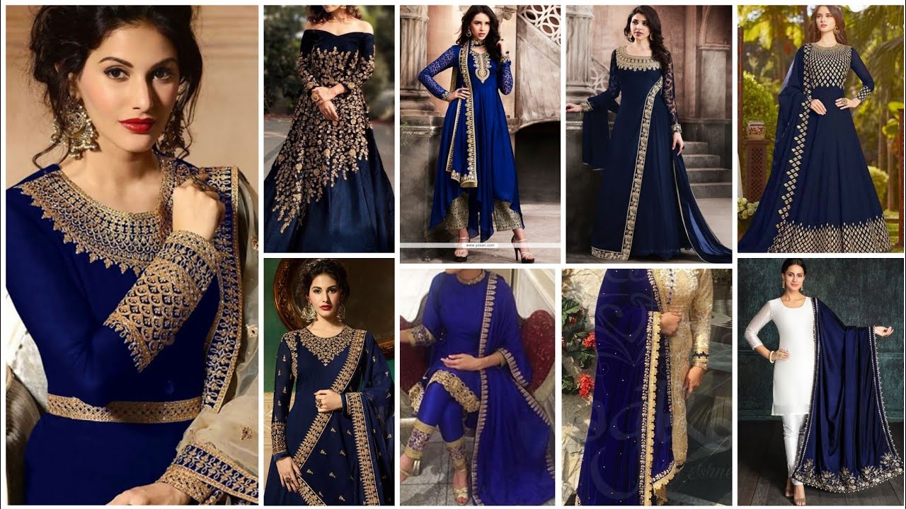 Blue colours combination ideas suits kurti dress ? Blue colour contrast combination ideas ?