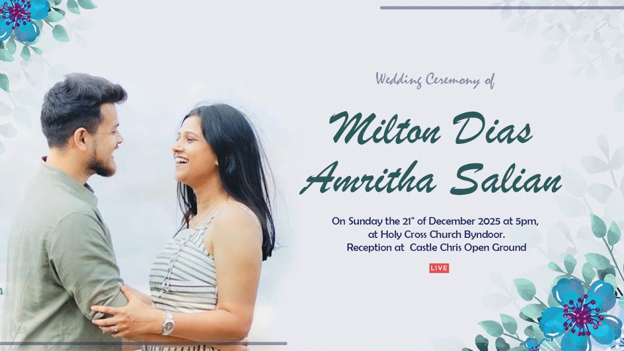 'Milton Dias with Amritha Salian' Wedding Ceremony - Live