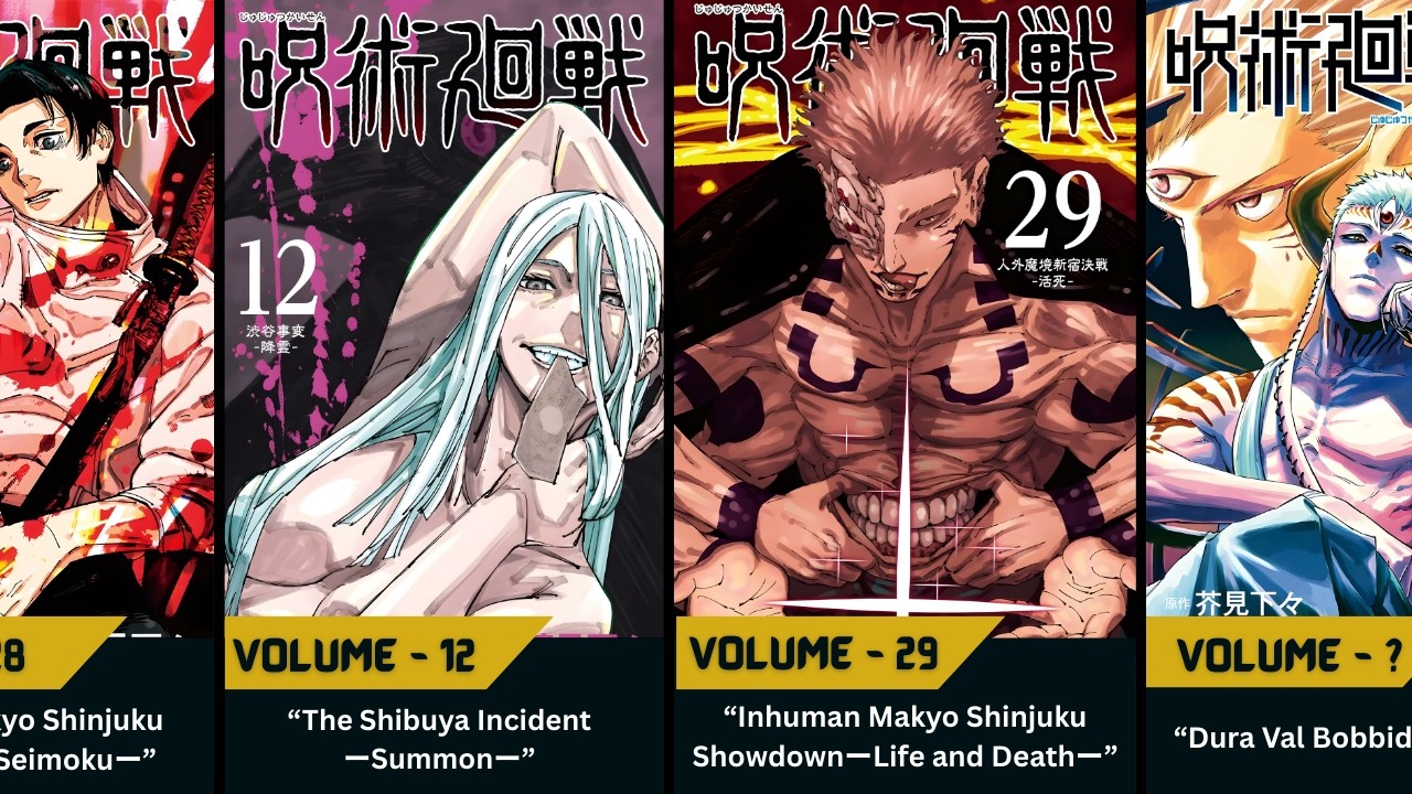 All Manga Volume Covers of Jujutsu Kaisen and Jujutsu Kaisen Modulo