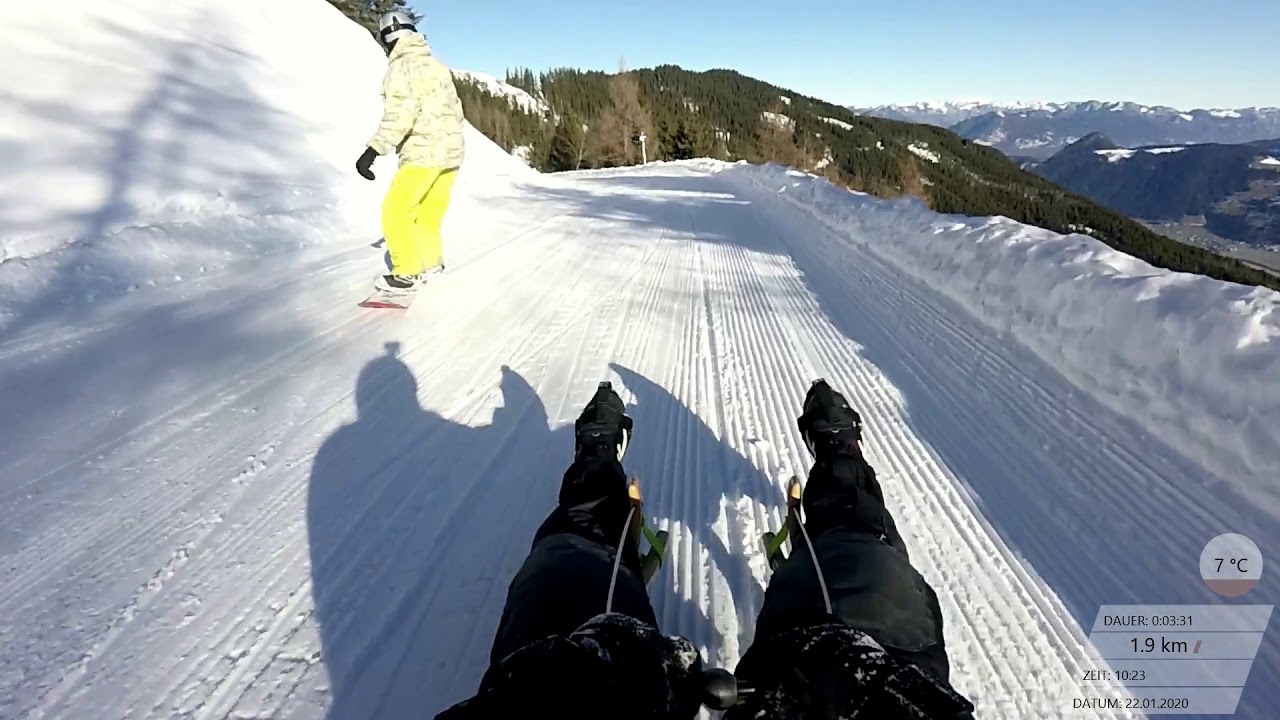 Rodeln am Spieljoch in Fügen im Zillertal am 22.01.2020
