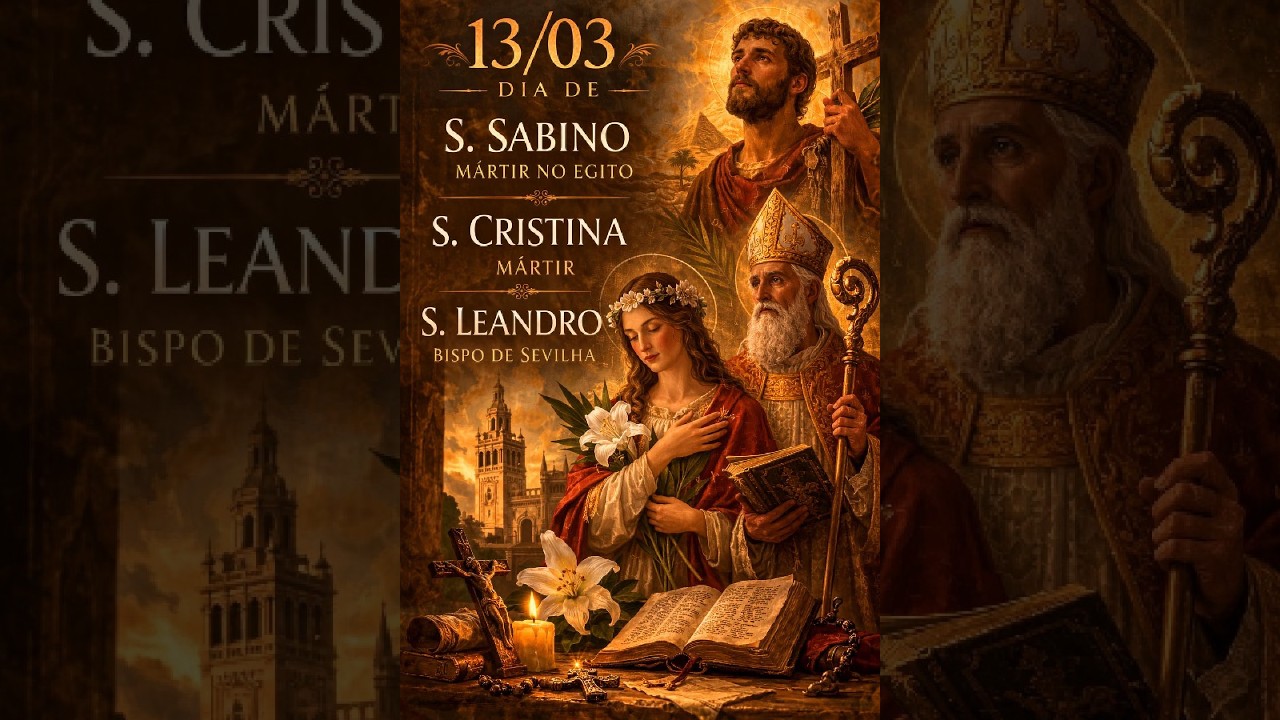 13/03 Dia de S. Sabino, mártir, S. Cristina, mártir e S. Leandro bispo de Sevilha
