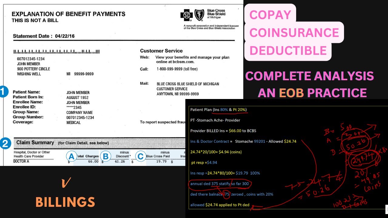 EOB PRACTICE WITH CALCULATION | MEDICAL BILLINGS |