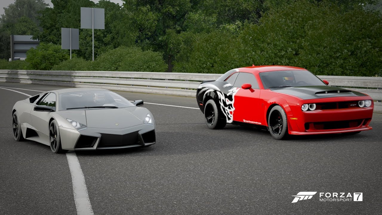 Forza 7 Drag race: Lamborghini Reventon vs Dodge Challenger SRT Demon