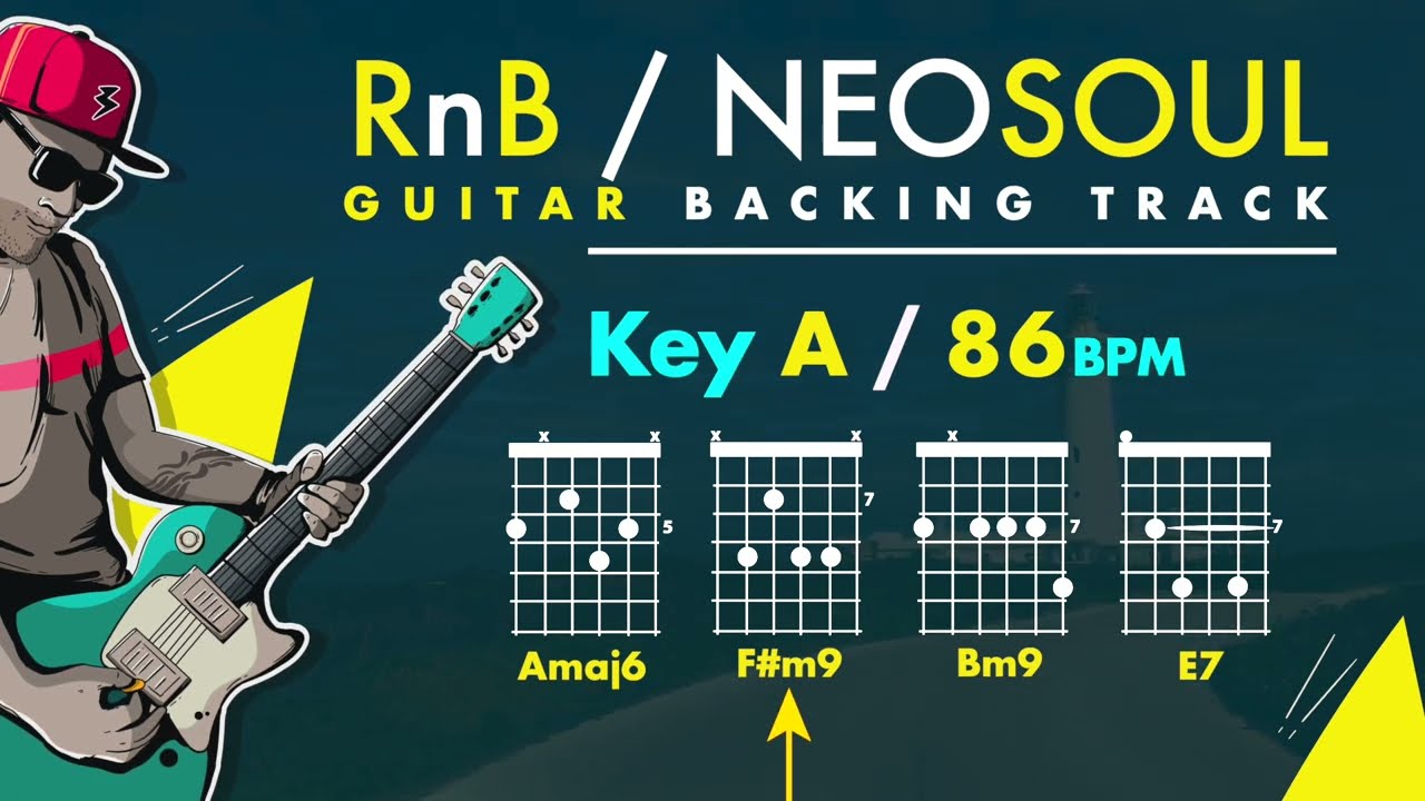 RnB / Neo Soul Guitar 🎸 Backing Track in A I 86 BPM