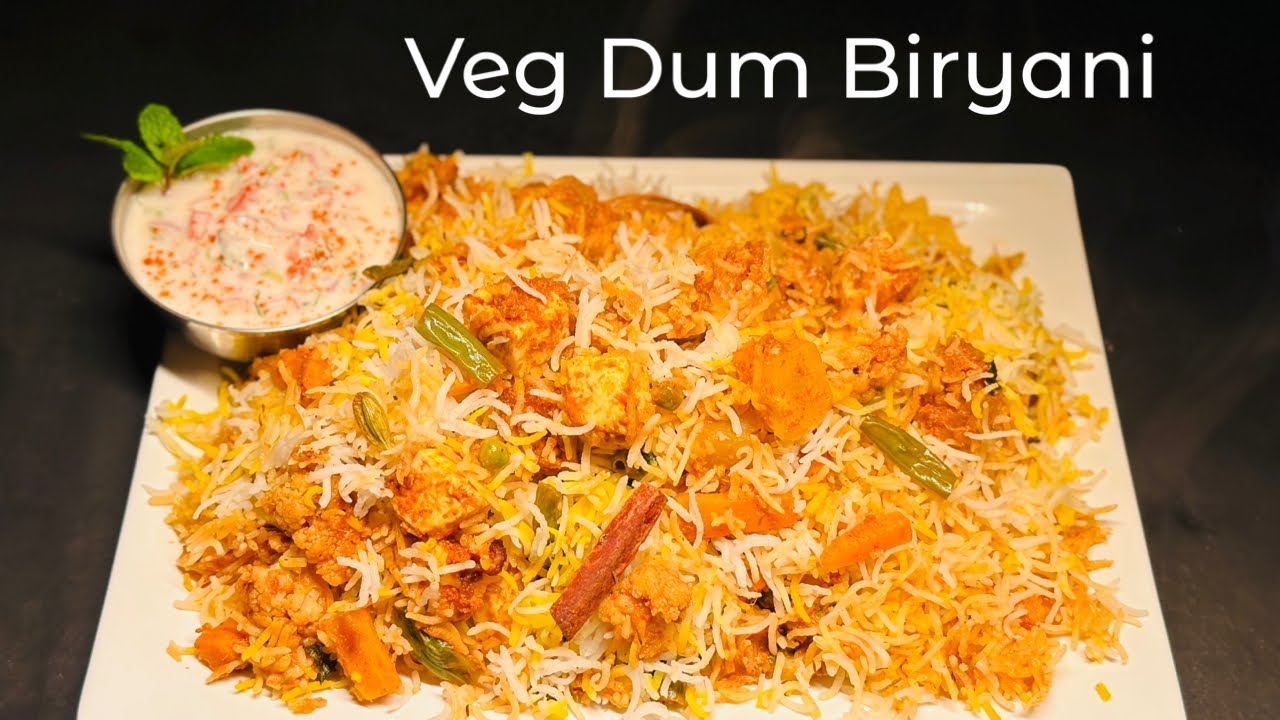Veg Dum Biryani - Hyderabadi Style Vegetable Dum Biryani by Powerchef Pranav - Mix Veg Biryani