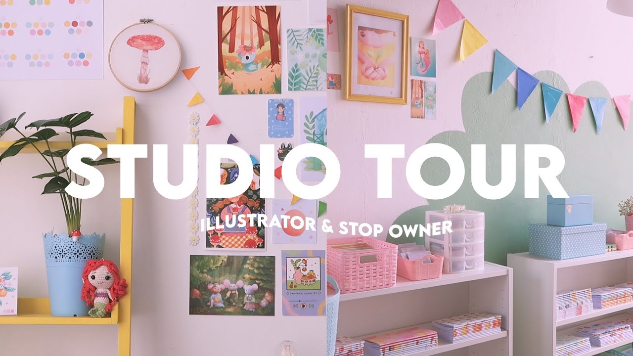 STUDIO TOUR! 🌸 Full time illustrator & shop owner / How I organize stock, products and supplies