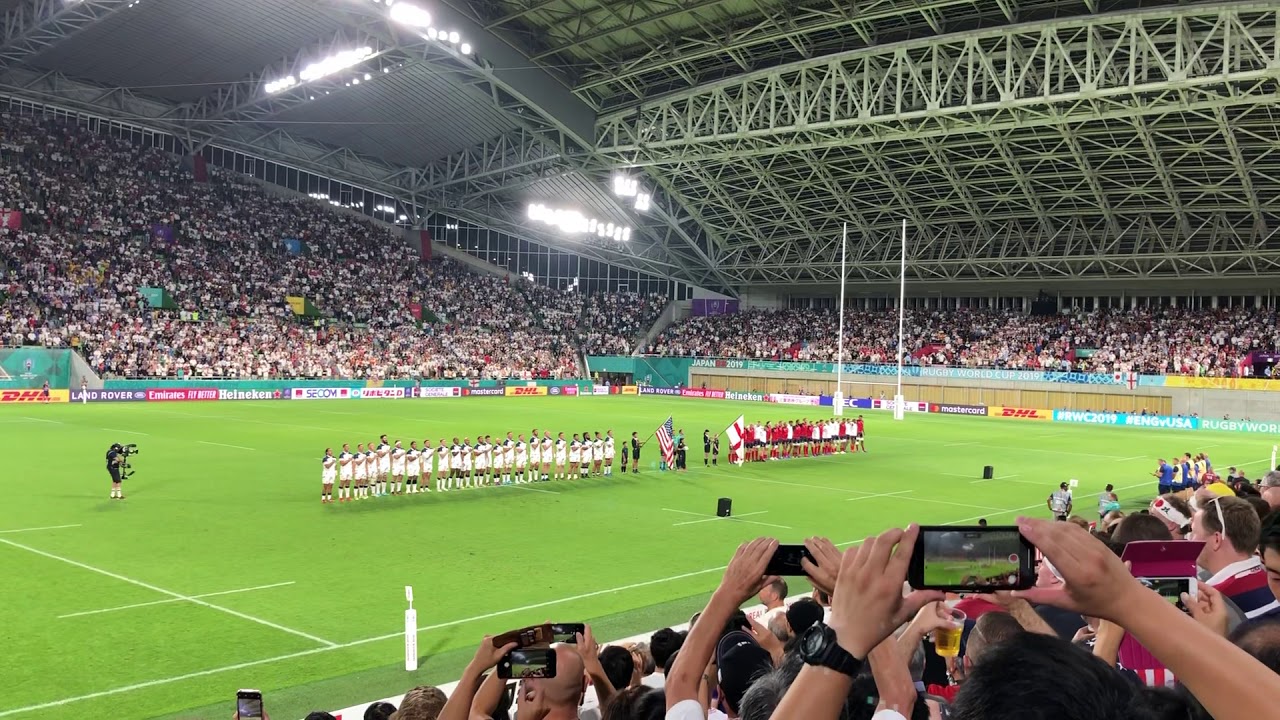 イングランド対アメリカ戦ラグビーワールドカップ国歌斉唱