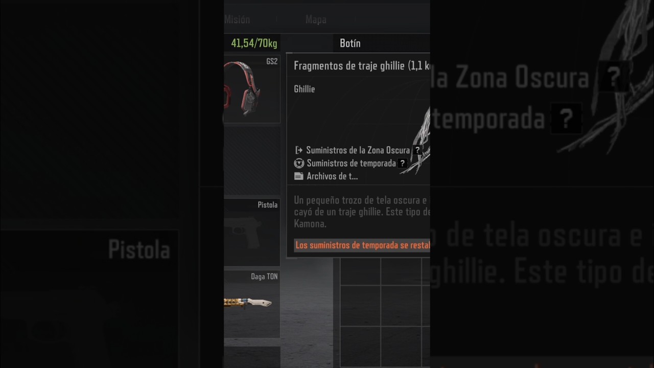 Fragmento de traje ghillie. Archivos de temporada | Arena Breakout S11