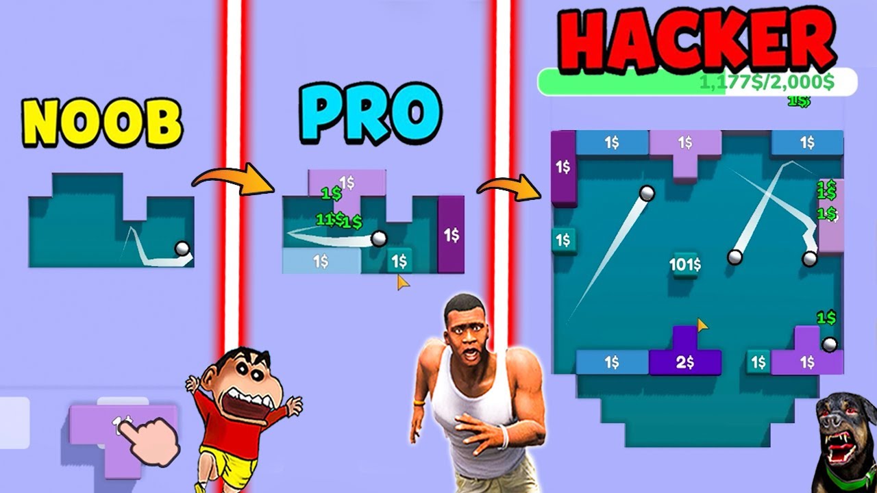SHINCHAN NOOB vs PRO vs HACKER in Money Bounce with SHINCHAN & CHOP | DREAM SQUAD