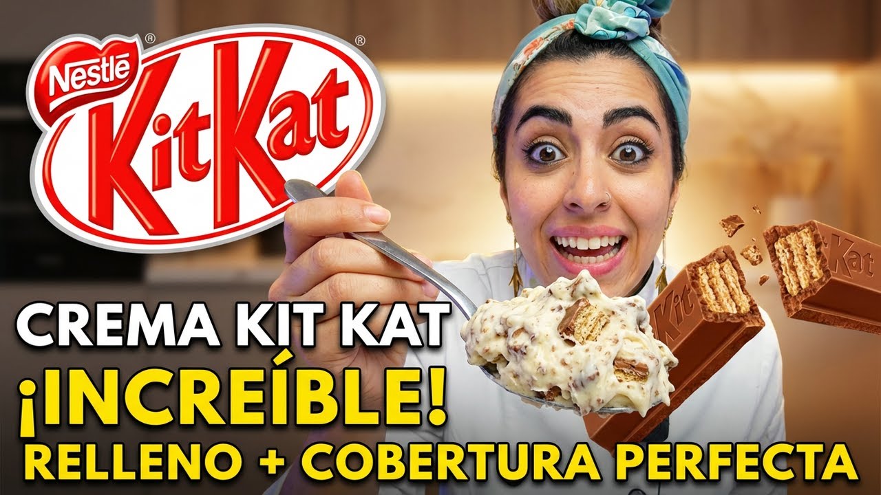 Crema de Kit Kat INCREÍBLE 😍 | Relleno + Cobertura + Textura PERFECTA