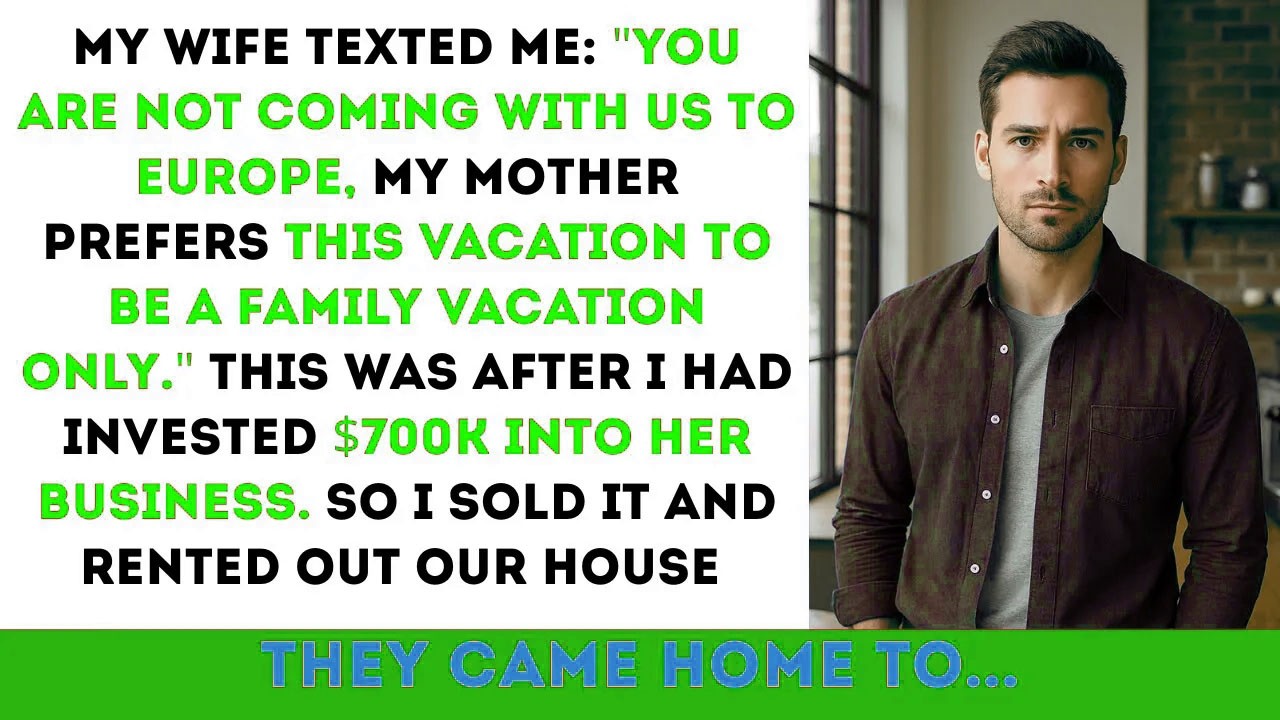 My Wife’s Family Banned Me From Their Trip — So I Made Sure They Had Nothing to Come Home To...