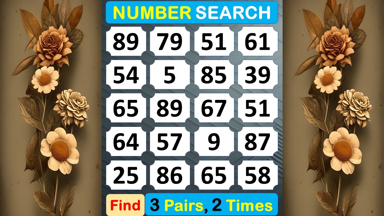 Number Search: How Strong Is Your Presence of Mind? #braingame #memory #puzzle #quiz #mindset -#404