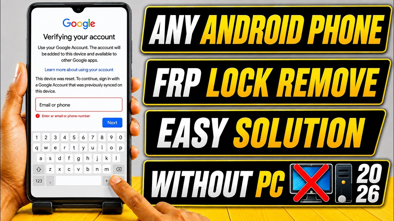 How to Bypass Google Account Verification FRP Lock on Any Android Phone Without PC| Google Lock 2026