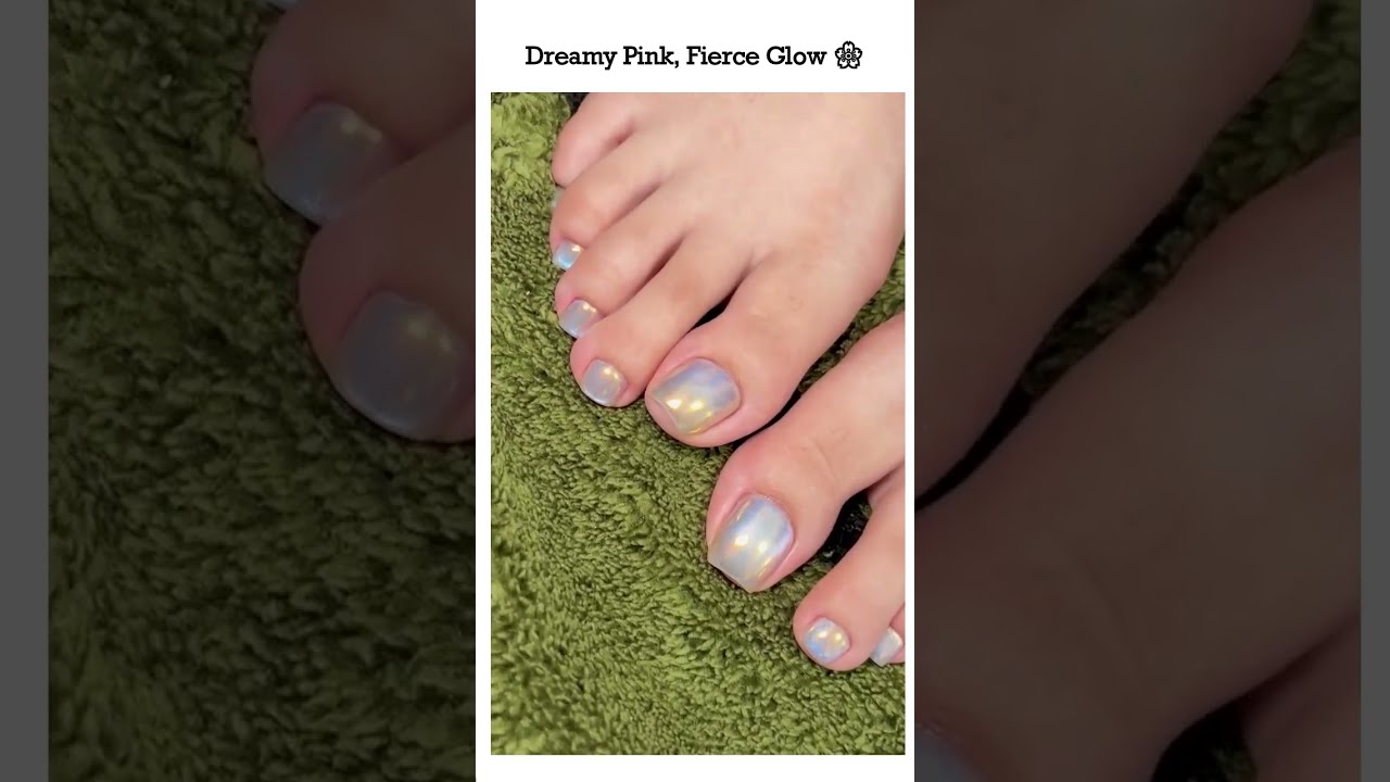 ✨ Cat&rsquo;s Eye & Aurora Pink Pedicure 👡 | Chic Toes With Glam Shine 💎💅 #chictoes #toepolish