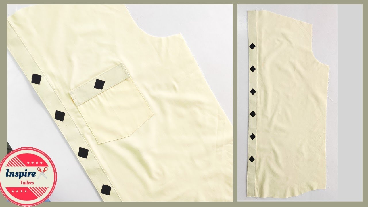 Sew a designer shirt front placket 2020 // Brand look shirt front placket stitching //
