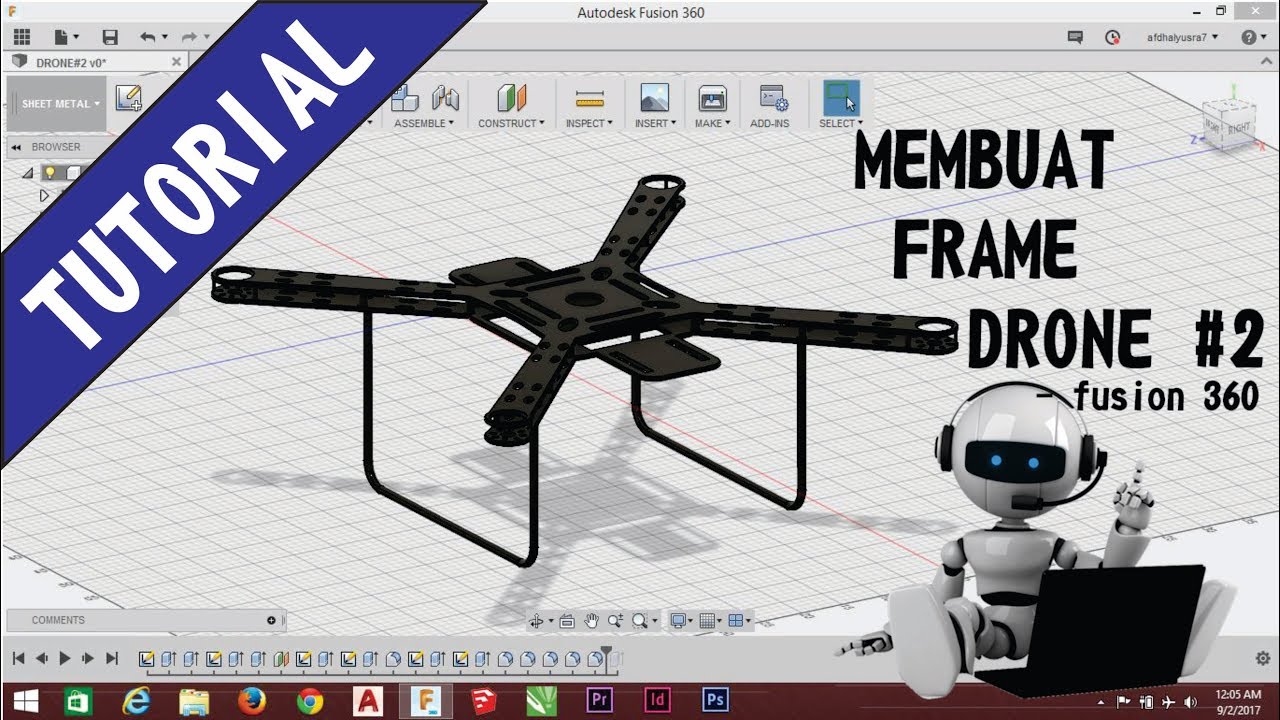 WOW AMAZING !!! how to make a drone frame - FUSION 360