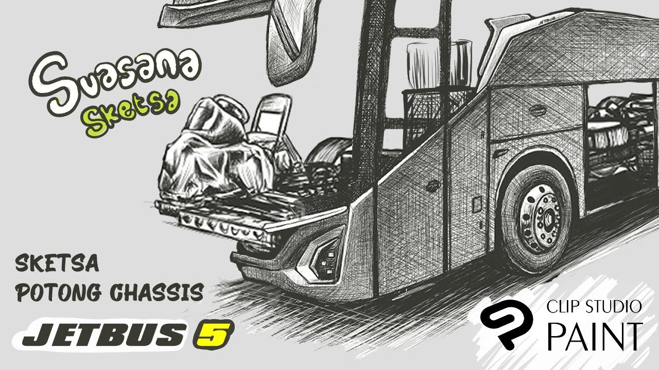 Menggambar Konstruksi Bus menggunakan Clip Studio Paint - Digital Art