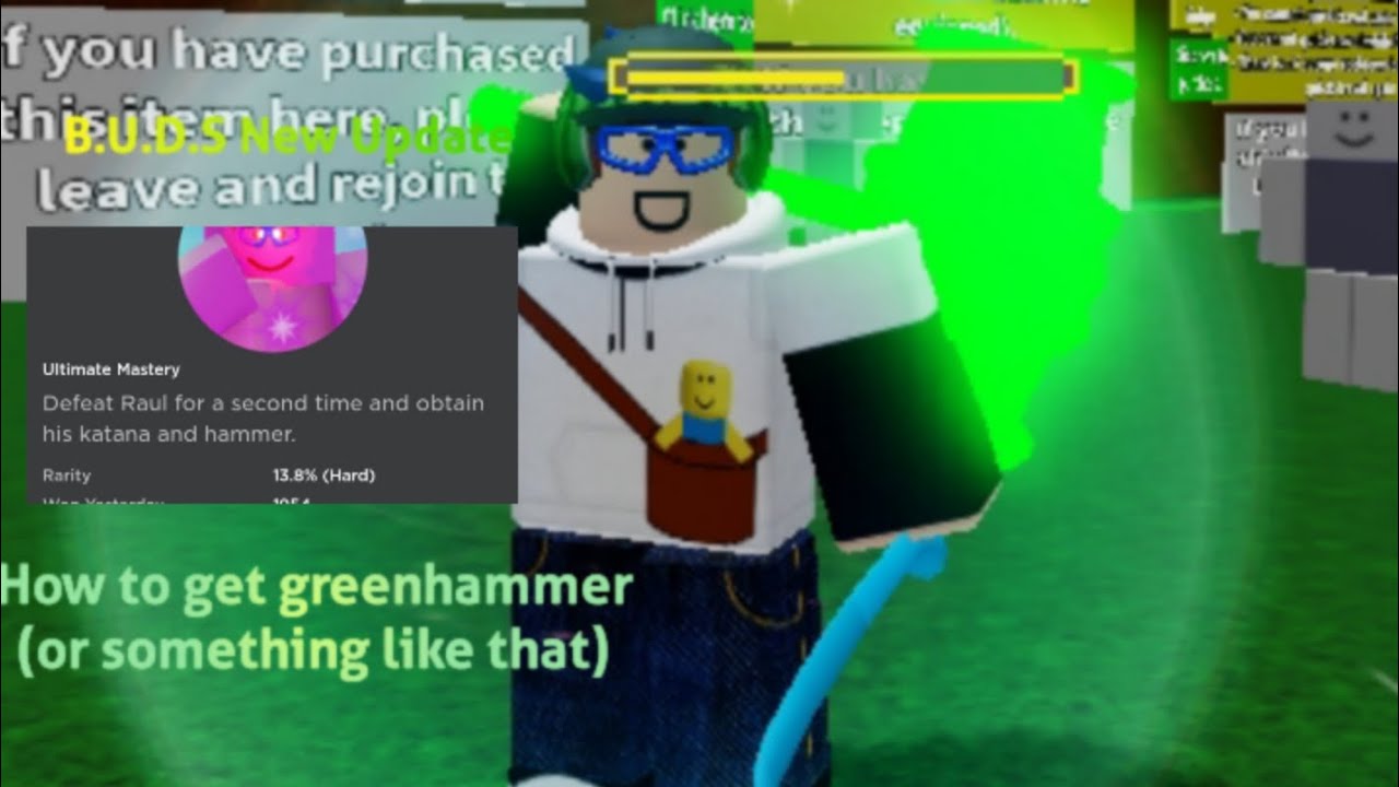 (Beat up dummies simulator) How to get Green Hammer 