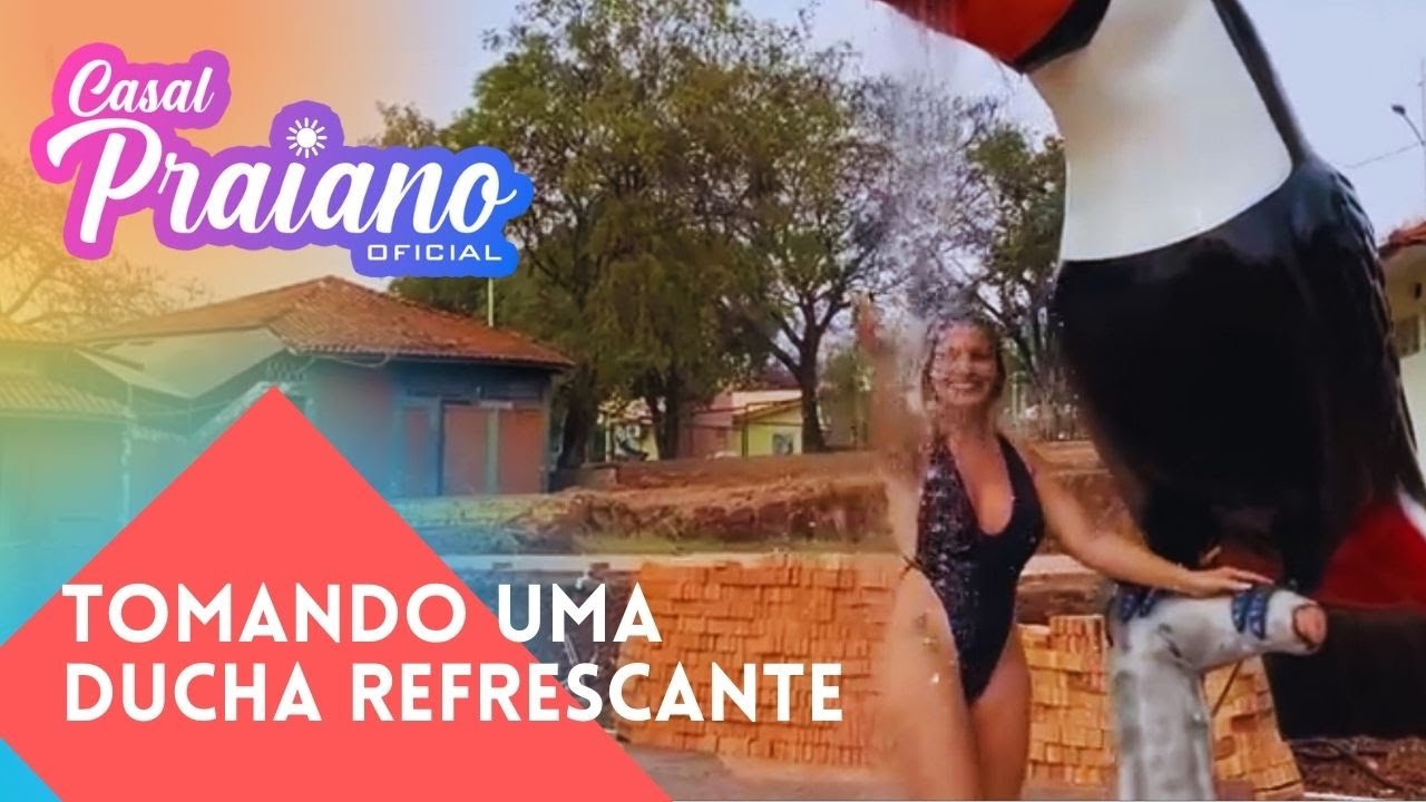 Dona Angélica tomando uma deliciosa ducha 🚿 na prainha de Ilha 🏝 Solteira divisa SP MT