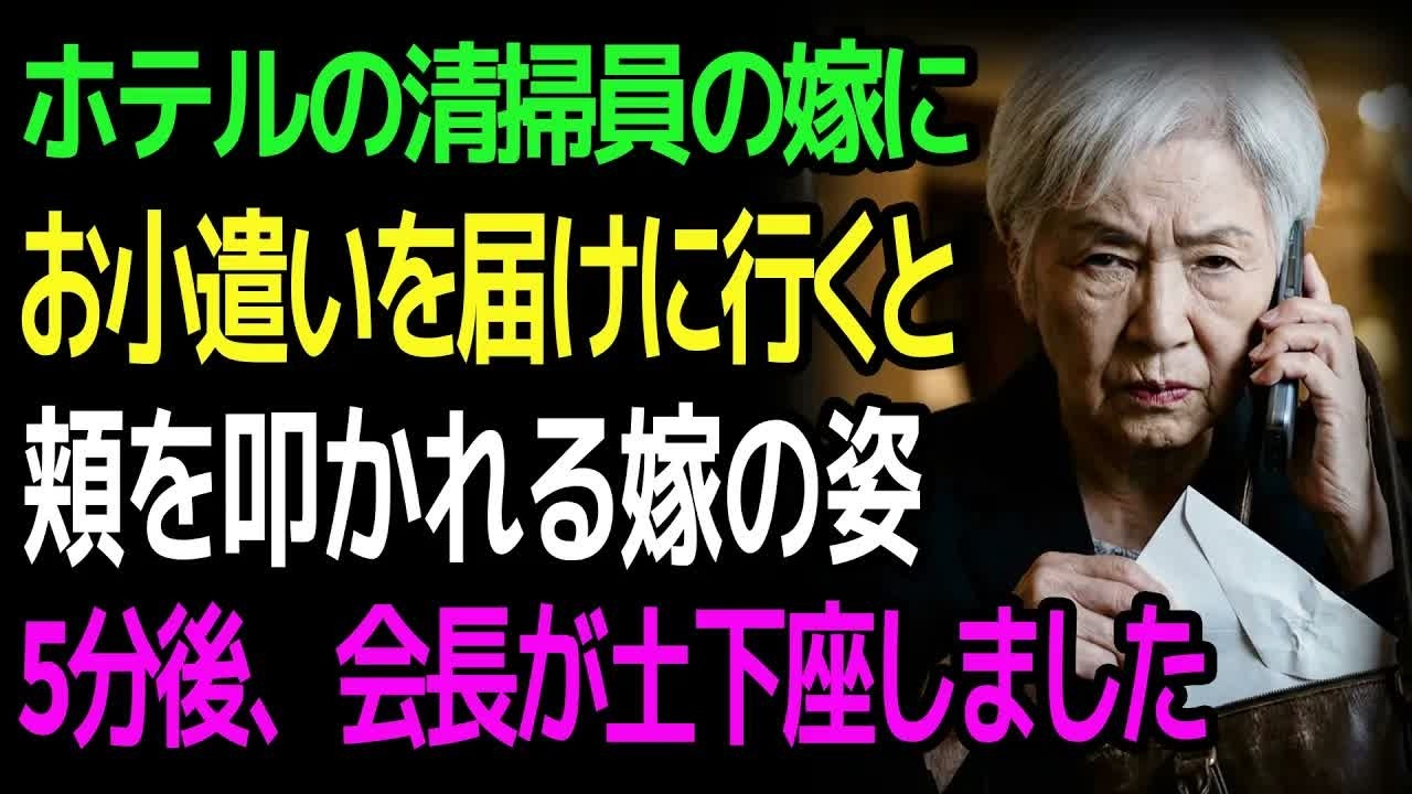 妻（ホテル清掃員）に小遣いを渡しに行くと 彼女が頬を叩かれる場面を目撃 5分後、その会長が平伏した