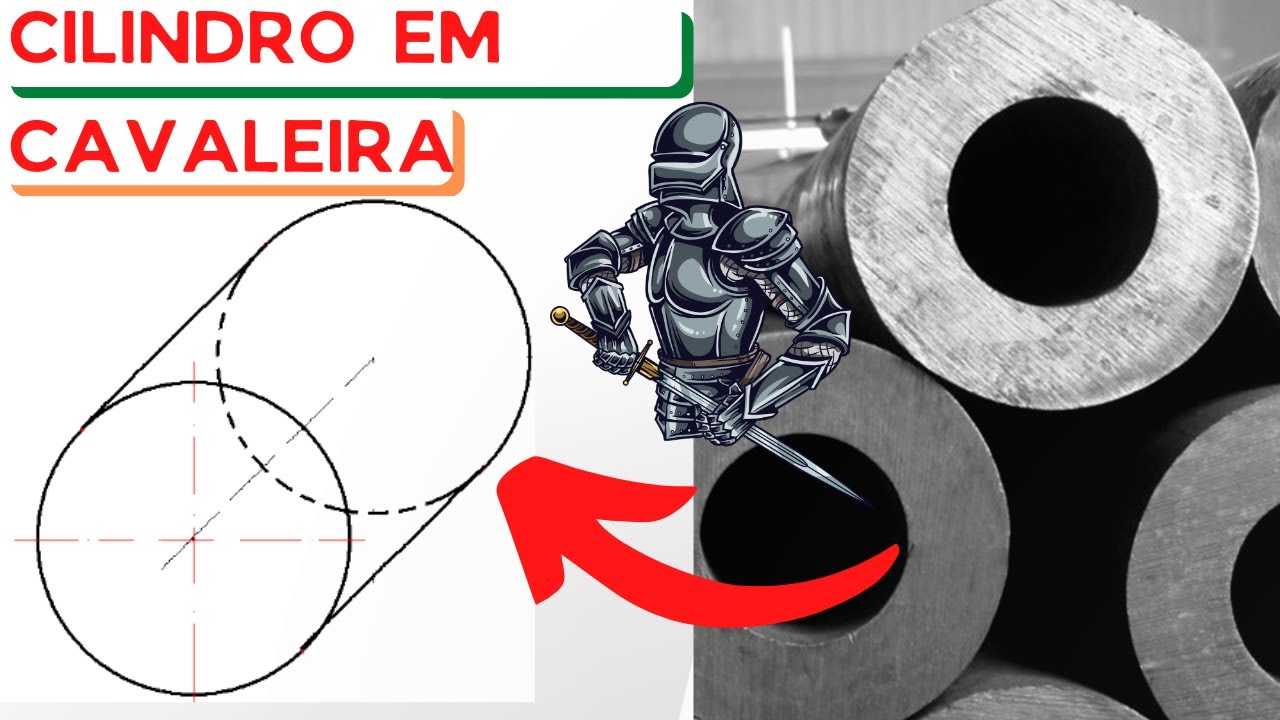 Como desenhar um cilindro em perspectiva cavaleira