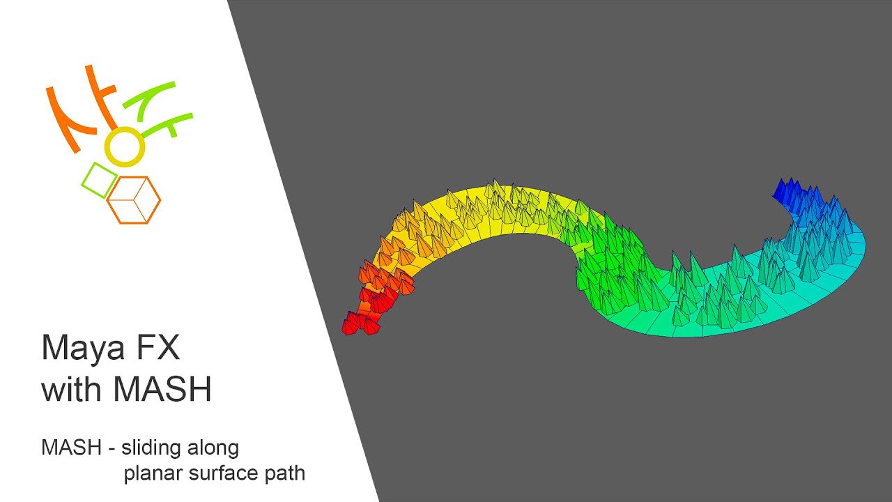 Maya FX with MASH - sliding along planar surface path