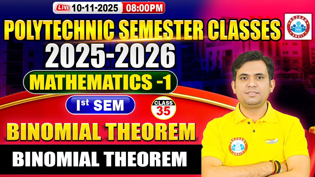 Polytechnic 1st Semester Math | Binomial Theorem | BTEUP Math 1st Semester | Jitendra Sir