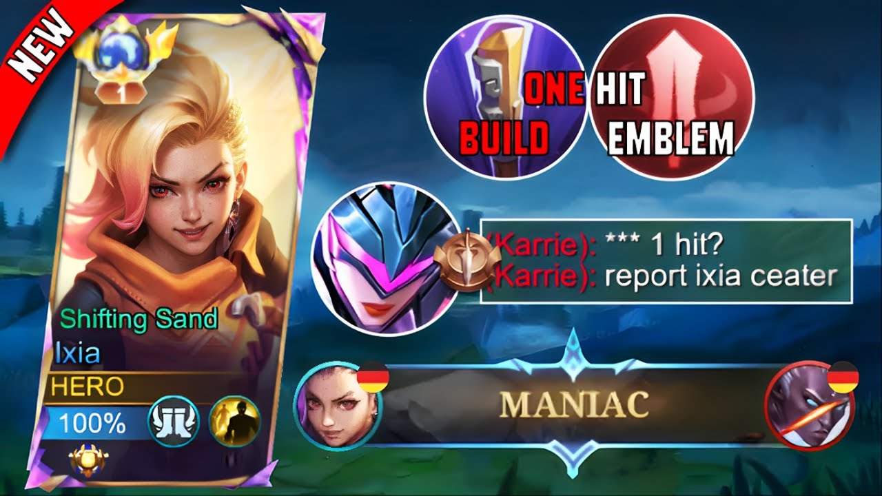 I FOUND IXIA NEW BEST 1 HIT BUILD AND EMBLEM 2024 totally insane damage - MLBB