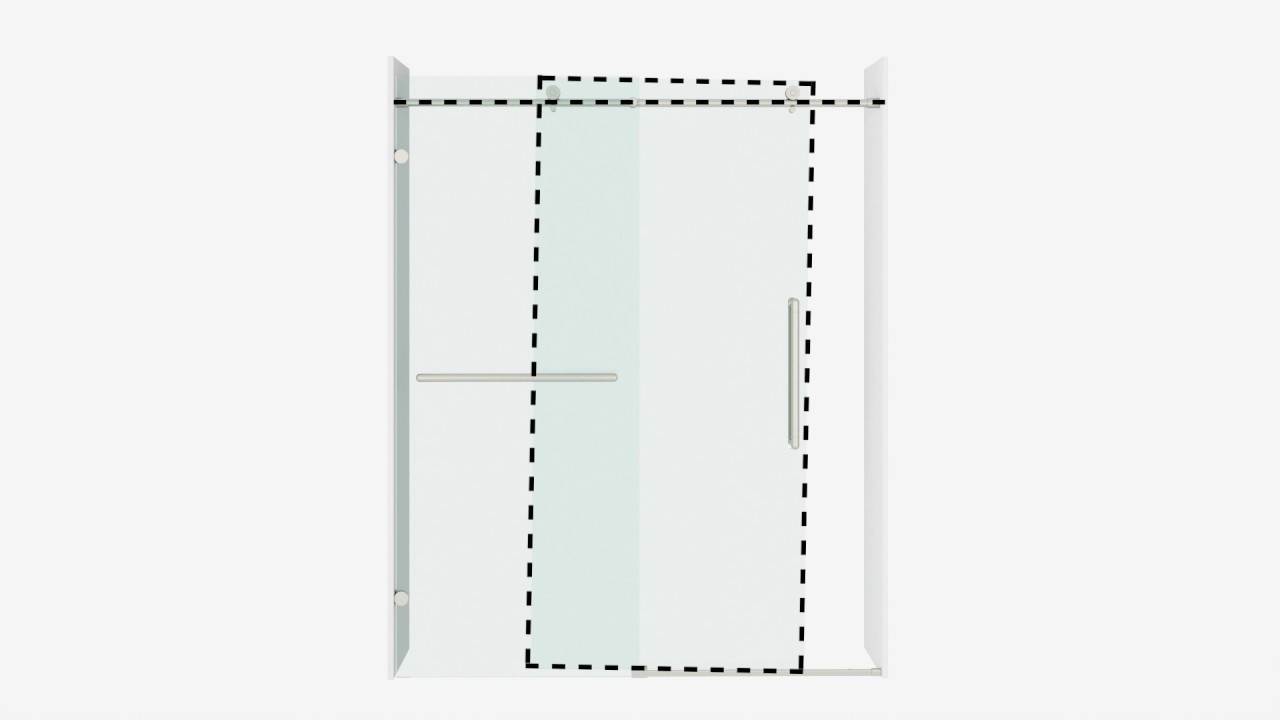 VIGO Technology. Ferrara Adjustable Single Sliding Frameless Shower Door. Roller Disk
