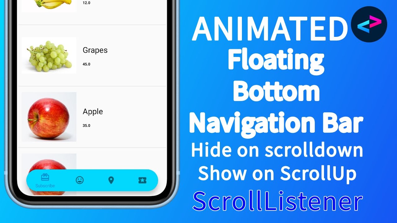 Animated Floating Bottom Navigation Bar, Scroll Listener Sketchware - DreamPLAY Dev