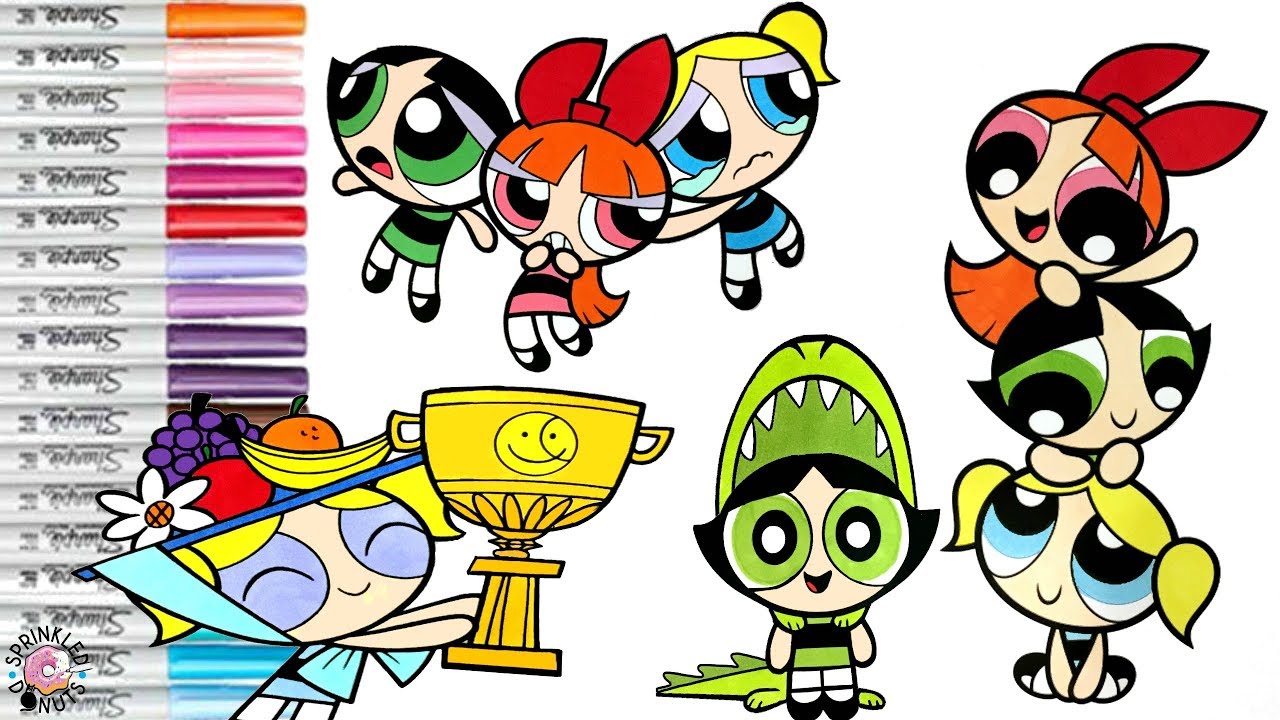 Powerpuff Girls Coloring Book Compilation Blossom Buttercup Bubbles PPG | SPRiNKLED DONUTS
