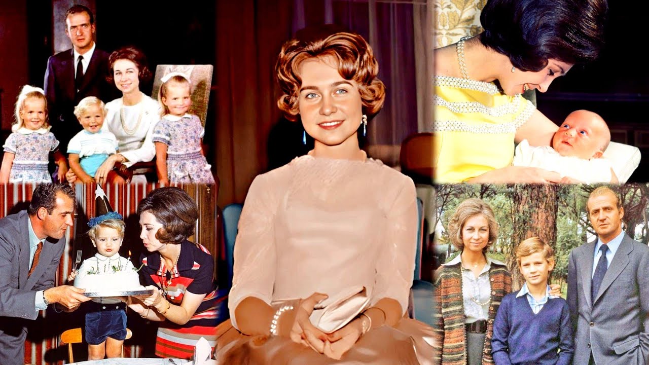 🖤🖤Memorable and old  Photos Collection Of Queen Sofia and king Juan Carlos with family Infanta-elena