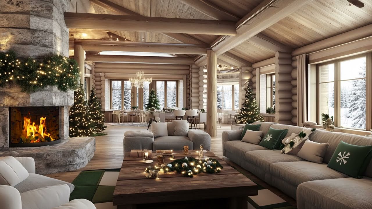 Winter Snow And Fire Crackle Sounds Blend Into A Calm And Comforting Sound Environment