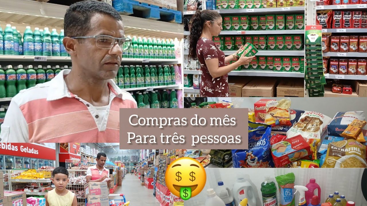 Compras do mês de janeiro/Para 3 pessoas mais valores .