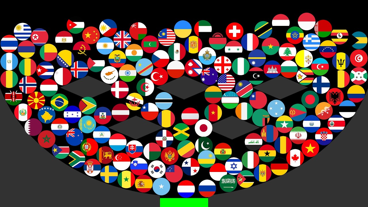 151 Countries Marble Race in Algodoo