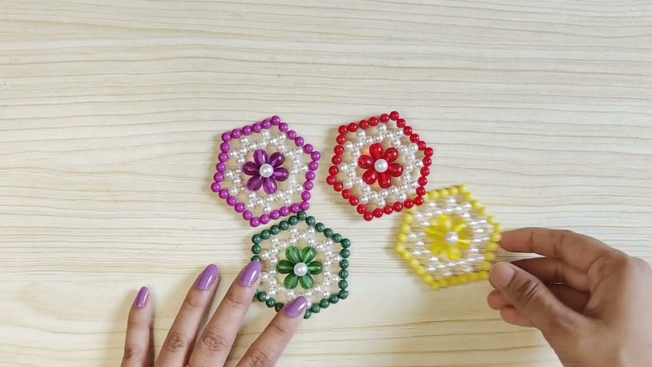 Awesome pearl rangoli| Diy diwali decoration| handmade pearl rangoli for decoration