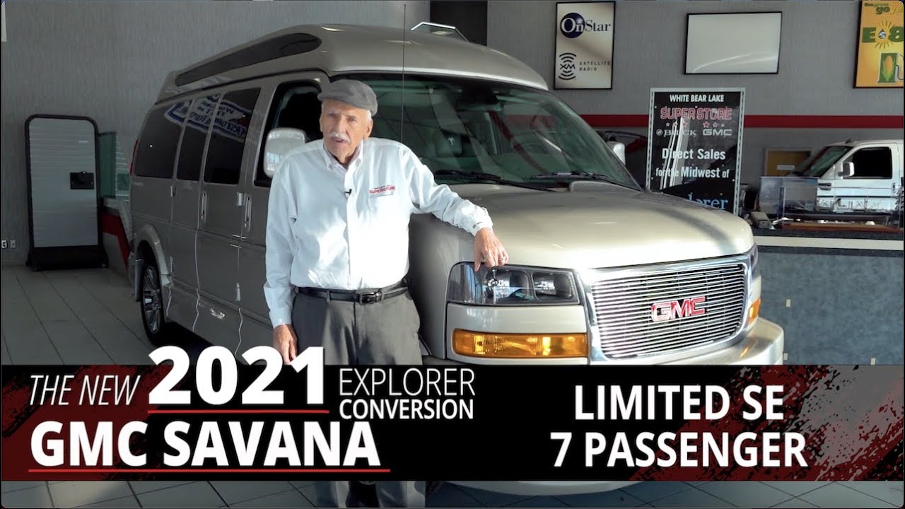 NEW 2021 GMC Savana Explorer Conversion Van Limited SE | 7 Pass | Hi Top White Bear Lake Superstore
