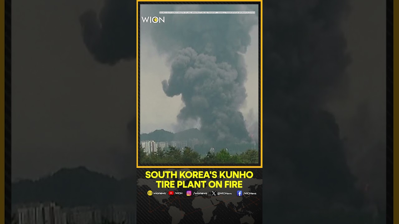 CCTV Shows South Korea's Kumho Tire Plant Fire, Production Suspended | WION Shorts