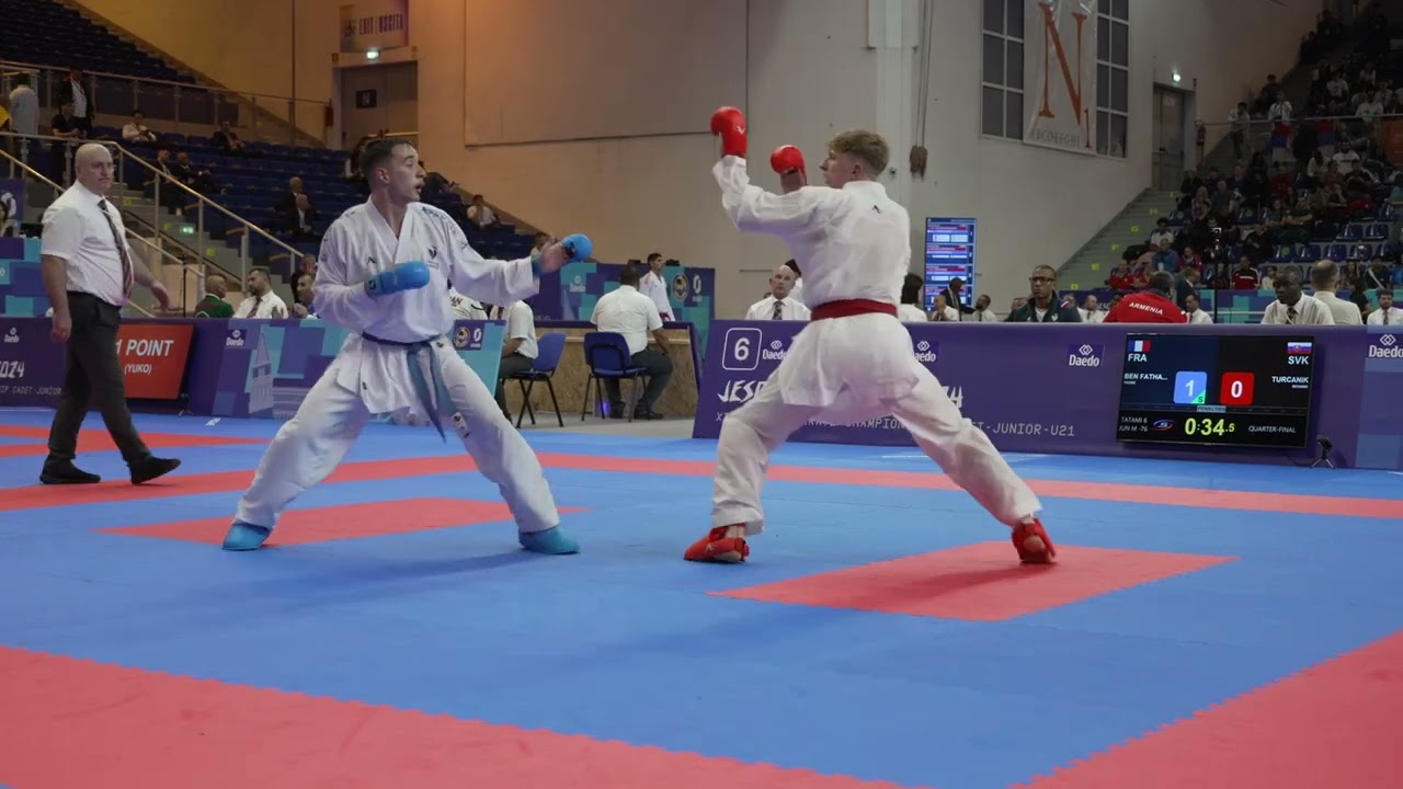 World Venice // Jesolo Junior -76kg Male Semifinal: Strahija Sven(CRO) vs. Ben Fathallah Yacine(FRA)