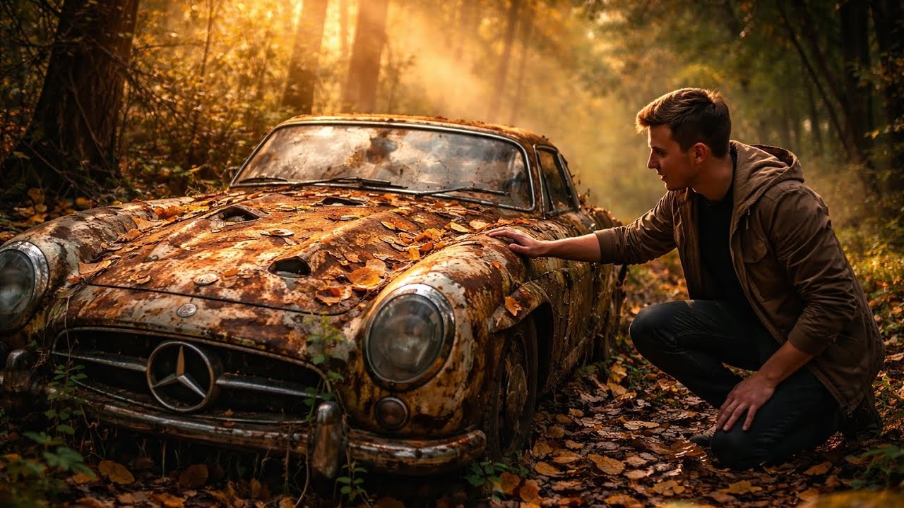 ASMR Abandoned 1950 Mercedes 300 SLR Garage Arrival & Full Restoration 