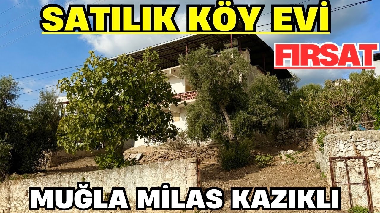 Deniz Manzaralı Köy Evi.Muğla Milas Kazıklı’da %50 İmarlı 450 M² Arsa Payına Sahip Tadilatlı Köy Evi